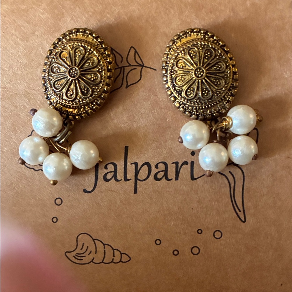 Gold and Pearl Earrings